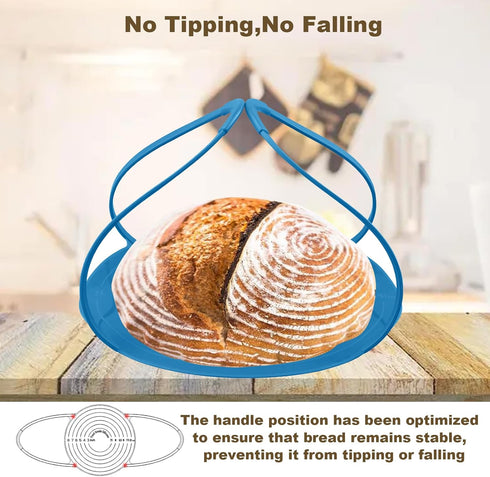 Silicone Sling Bread Dutch Oven: Mutilife Non-Stick & Easy Clean Reusable Baking Mat (Beige & Blue)...