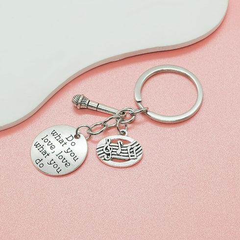 20PCS Microphone Keychian Musical Instrument Keychain Inspirational Gift Music Lover Gift Appreciation Gifts for Music Teacher Student Musicians E...