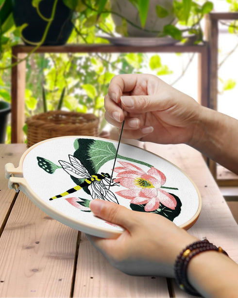 TINDTOP Embroidery Kit for Beginners Adult, Owl Embroidery Kit for Beginners Include Embroidery Cloth Hoops Threads for Craft Lover Hand Stitch wi...