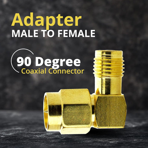 Right Angle Coax Connector – Adapter Male to Female – 90 Degree Coaxial Connector for FPV Antenna, Radio, and Coax Cable (2 Pack)...