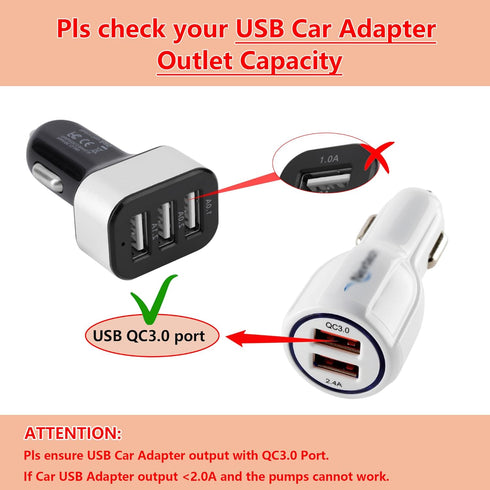 12 Volt USB Car Adapter for Medela Sonata, Ameda Purely Yours 12V, Spectra S1 S2 and Lactina Hygeia EnJoye Breast Pump Replaces Part?Easy to Carry...