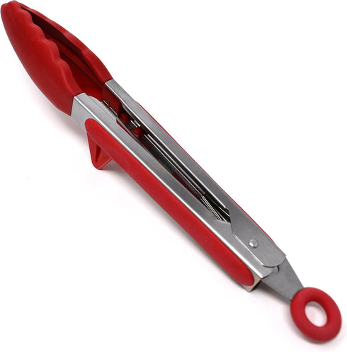 Norpro, Red 9-Inch Grip EZ Stainless and Nylon Tongs, 9 inch...