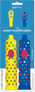 Amazon Basics Kids Battery Powered Toothbrush, 2 Count, 1 Pack (Previously Solimo), Yellow & Blue...