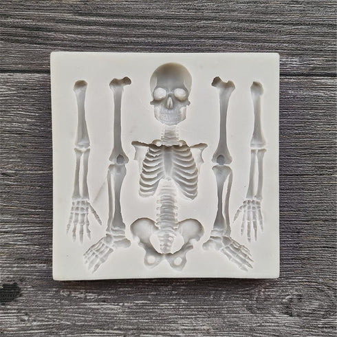 Skull Silicone Fondant Cake Mold, Halloween skeleton Chocolate Mold Kitchen Baking Mold Cake Decorating Moulds Gummy Sugarcraft Mold Chocolate Can...