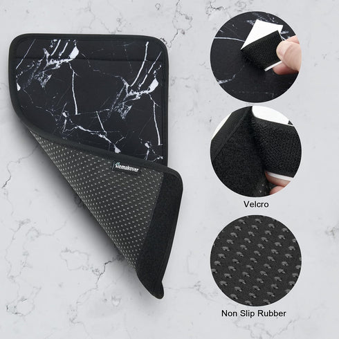 Sewing Machine Foot Pedal Pad Stay in Place Mat, Non Slip Rubber and Hook and Loop Pad to Keep Foot Pedal Steady on Hard Floor Carpet, Piano Pedal...