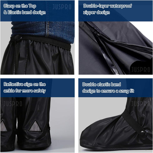 JUSPRO Waterproof Rain Boot Shoe Cover with Reflector for Outdoor Sports Hiking Climbing Camping Scooter Travel...