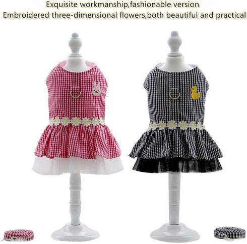 Outdoor Pet Clothes Dog Harness Dress Poodle Bichon Frise Pomeranian Schnauzer Dog Clothing Princess Costumes Pet Skirt Dropship (L,Pink)...