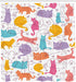 Ambesonne Cat Shower Curtain, Colorful Cats Jumping Playing Sitting Relaxing Feline Joyful Modern Line Art, Cloth Fabric Bathroom Decor Set with H...