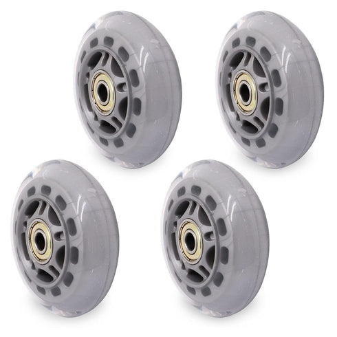 Inline Skate Wheels with Bearings, 3 Inch Roller Blade Wheels 76mm Outdoor and Indoor Clear Wheels for Office Chairs, Luggage (4 Pack,Silver)...