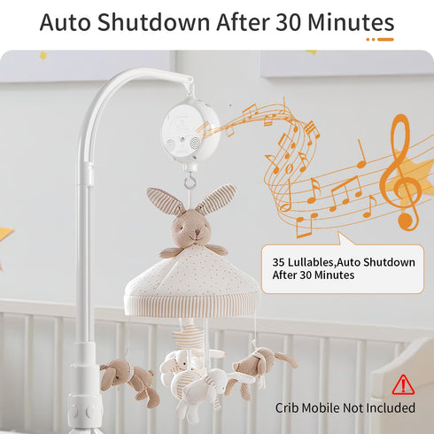 FEISIKE Crib Mobile Motor, Baby Music Box Spinner with 3 Modes?Spin Only, Music Only, Spin & Music 0-100 Volume Control,35 Lullabies,Portable Soun...