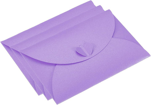 PATIKIL Gift Card Envelopes, 24 Pack Heart Shaped Clasp Photo Gift Card Holders Mini Envelope for Birthdays Weddings, Purple...