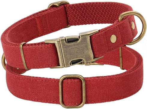 PET ARTIST Dog Collars for Small Dogs, Heavy Duty Dog Collar with Quick Release Metal Buckle, Soft Padded Nylon Red Dog Collar, Adjustable Durable...