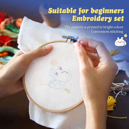 FMTYAOIU Embroidery Kits for Beginners 4 Sets, Cross Stitch with Stamped Patterns and Instructions, Needlepoint Funny Hobby Kits with Embroidery H...