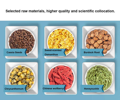 Generic Chrysanthemum Cassia Seeds Tea Bags(160g, 8gX20Bags), Honeysuckle, Chinese wolf-berry, Sweet-scented Osmanthus, Burdock Root Combination o...