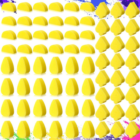 Mifoci 72 Pcs Face Paint Sponges Petals Half Moon Spades Face Painting Sponges High Density Makeup Sponge Face Painting Supplies for Kids Adults A...