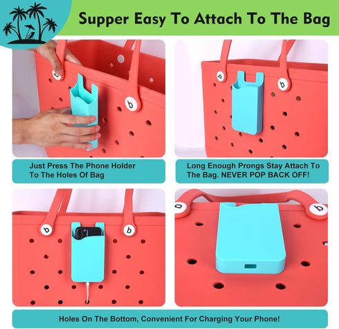 Phone Holder for Bogg Bag Accessories Inserts, Universal Hard ABS Plastic Phone Case Phone Holder for Simple Modern Bag & XL Bogg Bag, Insert Acce...