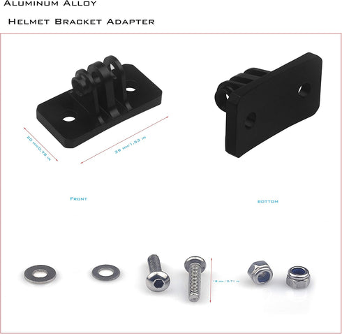 Universal Helmet Fixed Mounts, Camera Metal Bracket Adapter, Camera Accessories for GoPro Series Sport Camera/Skydiving Helmet with 1/4" Screw Ada...