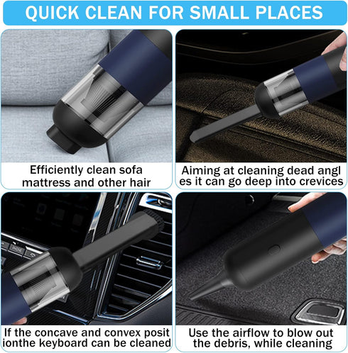 Handheld Vacuum,Portable Mini Auto Vacuum Cleaner, Wireless Handheld Car Vacuum Cleaner, 6000 Pa Super Suction Power, Dust Buster Cordless Recharg...