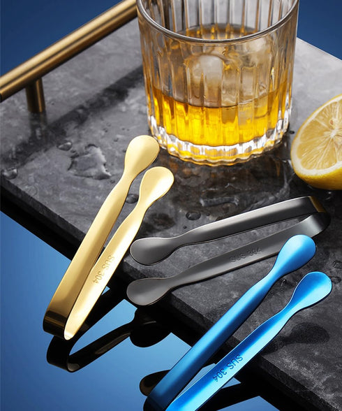 Mini Serving Tongs, Stainless Steel Small Serving Utensils Ice Tongs Sugar Tongs 4.8" (Rainbow Color)...