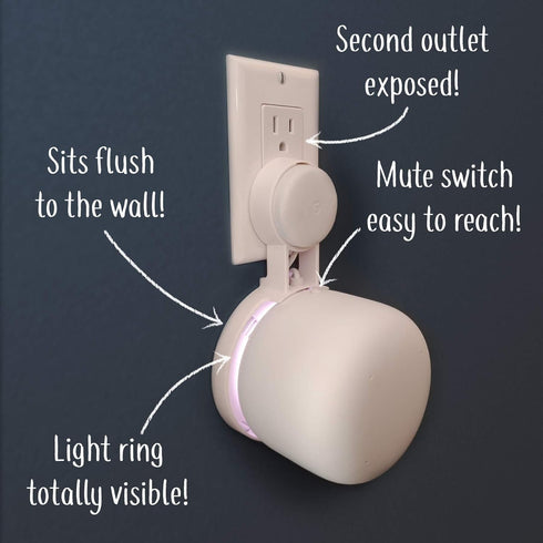 Nest WiFi Point Genie: The Simplest Lowest Profile Outlet Holder Mount for Google Nest WiFi Point | Reinforced Support | Great Sound | Open Access...