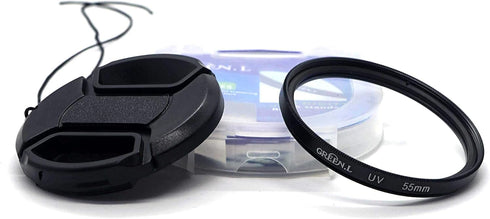 D3500 Lens Cap & UV Filter Digital Multi-Coated Slim Frame Glass for Nikon D3500 D3400 D5600 w/AF-P 18-55mm Lens, for Sony DSC-HX400 HX300...