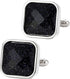 Square Natural Blue Sanstone Cufflinks for Men In Gift Case Polyhedral Gemstone Silver Men's Cufflinks Jewelry Set for Wedding Party Anniversary B...
