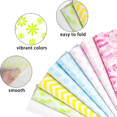 80 Sheets Flower Tissue Paper 20" x 14" Spring Style Gifts Wrapping Paper for Birthday Wedding Party DIY Crafts...