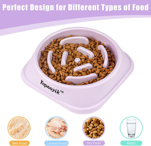 Slow Feeder Dog Bowls, Anti-Slip Maze Puzzle Dog Feeding Bowls, Anti-Chocking and Interactive Dog Food Bowls, Bloat Stop Dog Bowls for Small and M...