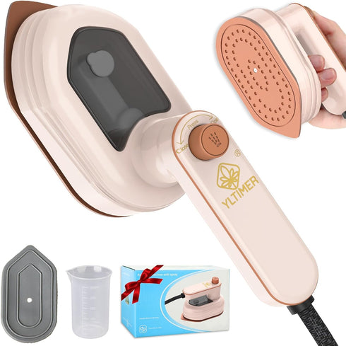 Portable Travel Mini Iron, 2 in 1 Handheld Iron with Dry and Wet Ironing for Clothes, 180° Foldable Small Size Ironing Machine for Home, Business...