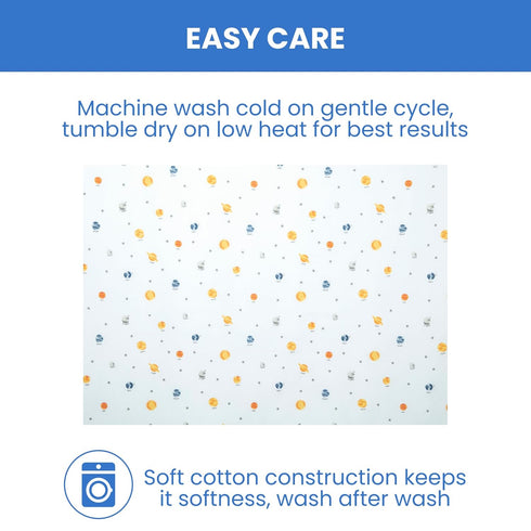 Delta Children Fitted Crib Sheets for Girls and Boys - Crib Sheet for Standard Crib and Toddler Mattresses - 28x52 Inch (Pack of 2), Space Explora...