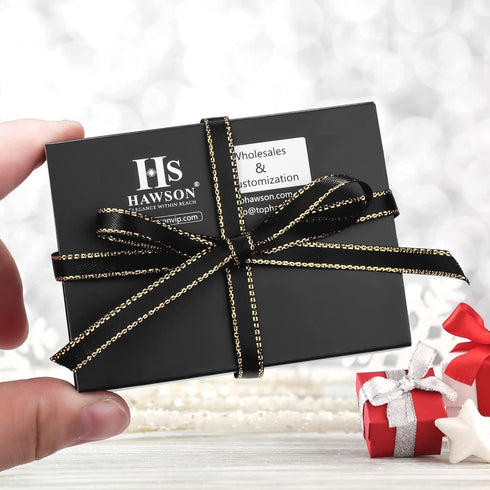 HAWSON Mens Tie Tacks for Men with Chain Round Gold Tie Pins Wedding Business Birthday Anniversary Initials A-Z Tie Clip Gifts...