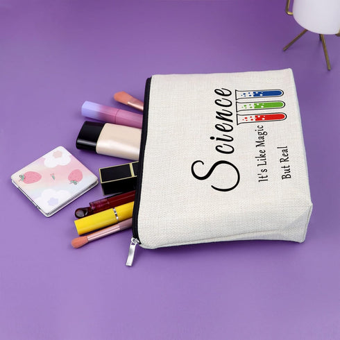 Science Gifts for Women Science Teacher Gifts Makeup Bag Scientist Lovers Gift Scientist Graduation Gift Cosmetic Bag Chemistry Science Gift Birth...