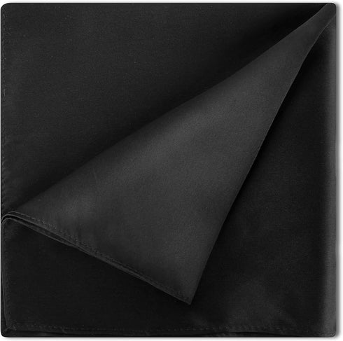 Selected 100% Real Mulberry Silk Pocket Square for Men 13.77×13.77" Black Handkerchief...