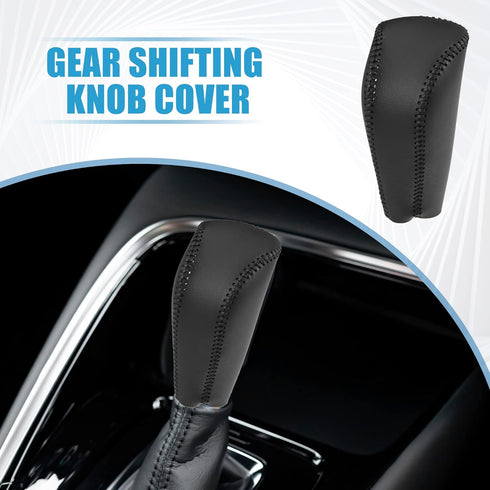 Gear Shift Lever Cover Automotive Interior Gear Shift Knob Trim for Honda Odyssey 2015-2018 Black Stitches...