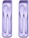 Reusable Utensils Set with Case, 2 Sets Portable Wheat Straw Cutlery Set, BPA-Free and Eco-friendly Knife Spoon Fork, Travel Utensils for Office, ...
