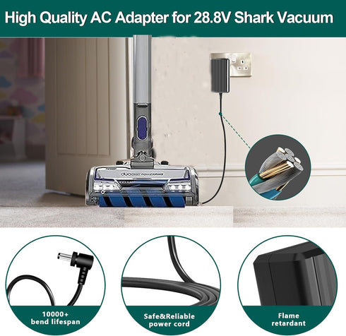 28.8V Charger for Shark Vertex DK33-288080H-U IZ441HBRN IZ462H IZ440H IZ482H IZ483H IZ662H IZ682H IZ682H IZ562H IZ862H Cordless Stick Vacuum Power...