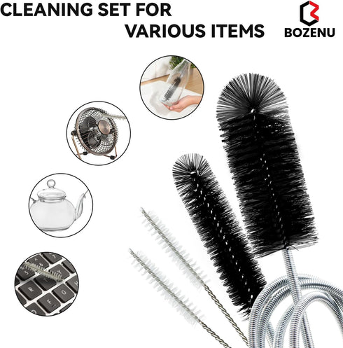 Flexible Drain Brush, 66 Inch Long Double Ended Hose Pipe Cleaners and 58 Inch Tube Cleaning Brush and 2 Pack 8 Inch Straw Cleaner Brush...