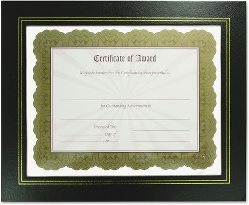 NuDell 21202 Leatherette Document Frame, 8-1/2 x 11, Black (Pack of Two)...