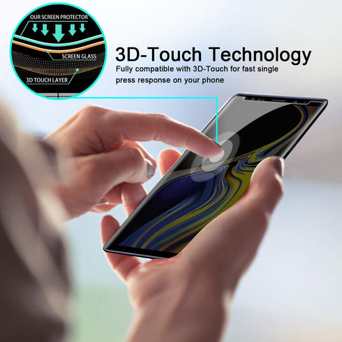 Galaxy Note 9 Privacy Screen Protector, 2-Way Anti Spy Full Adhesive Coverage Soft Film, Scratch Resistant 3D Curve Edge Fit Nano Shield (NOT Temp...