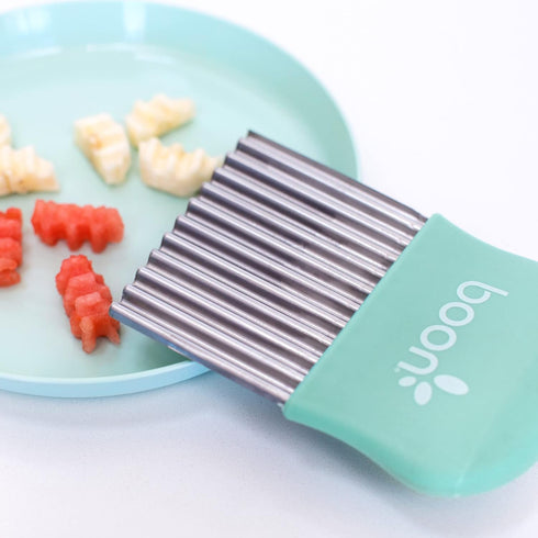 Boon DIVVY Baby Solid Food Prep Starter Kit - Includes 11x14 Silicone Placemat, Grater, and Crinkle Cutter - Baby Feeding Set - Baby Food Cutting ...