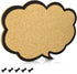 Navaris Cork Board Bulletin Board - Thought Bubble Design 11 x 17 in, includes 5 Pins - Message Noticeboard Memo Shape Display Pinboard...