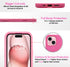 Coolwee Full Body Protective Hybrid 3 Layers Rugged for iPhone 15 Hot Pink Case - 6.1 inch, Heavy Duty Shockproof for Girls with Camera & Screen P...