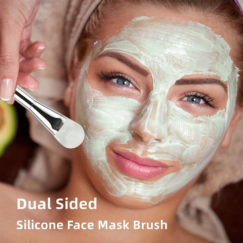 4pcs Silicone Face Mask Brushes, Dual Sided Face Mask Applicator for Facials, Estheticians Skincare Tools, for Mud,Clay, Charcoal Mixed Mask|Gel|C...