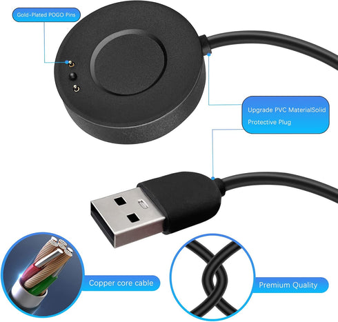 RUKUHOT Magnetic Fast Charger Cable Compatible for Withings ScanWatch/Scanwatch Horizon, Charger Base with 3.3 Feet USB Charging Cord fit for With...