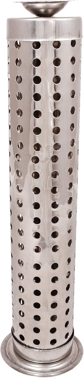 Tuzech Steel King Size Sage Long Tower Soapstone Incense Holder Home Agarbatti Stand with Ash Catcher Best for Diwali Pooja Celebration (Mutiple S...