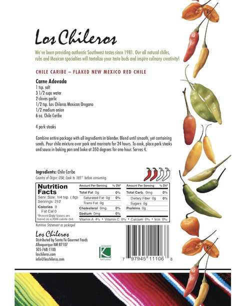 Los Chileros New Mexico Crushed Chile Caribe, Red, 6 Ounce...