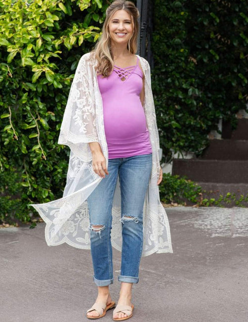 Romanstii Women's Lace Cardigan Floral Crochet Sheer Beach Cover Ups Long Kimono...