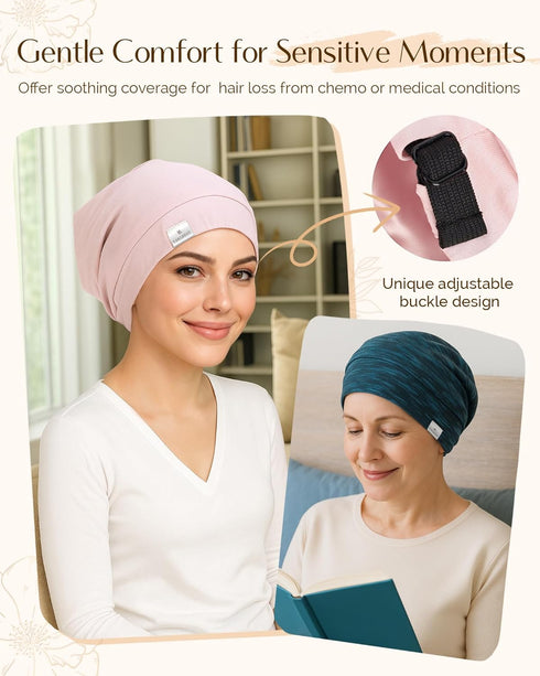 YANIBEST Silk Satin Bonnet Hair Wrap for Sleeping - Adjustable Stay on Silk Lined Slouchy Beanie Hat for Curly Hair and Braids...