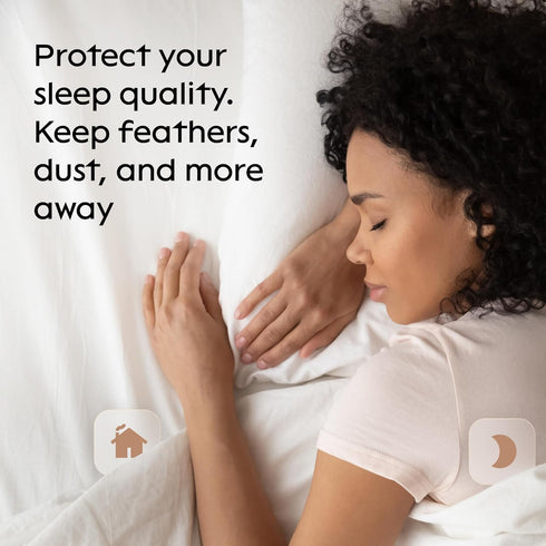 2 Pack Waterproof Viscose Made from Bamboo Pillow Protectors Standard 20x26 Pair Zippered Case, Guaranteed Noiseless Pad, Ultra Plush Absorbent (V...