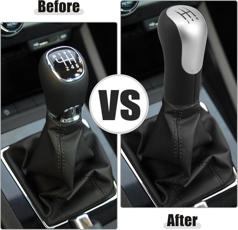 ACROPIX Black Silver Tone Gear Lever Stick Shifter Handle 5 Speed Manual Gear Stick Shift Knob Fit for Ford Fiesta Fusion Transit - Pack of 1...